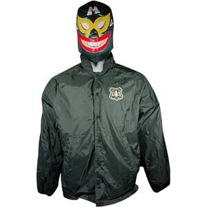 90s Utility M Windbreaker Jacket Forest Green Relaxed Outdoor Vintage Workwear